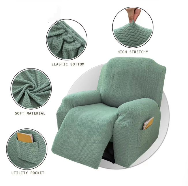 Jacquard Recliner Sofa Cover Non-slip Lazy Boy Sofa Cover All-inclusive Single Seater Couch Slipcover Armchair 4PCS/Set