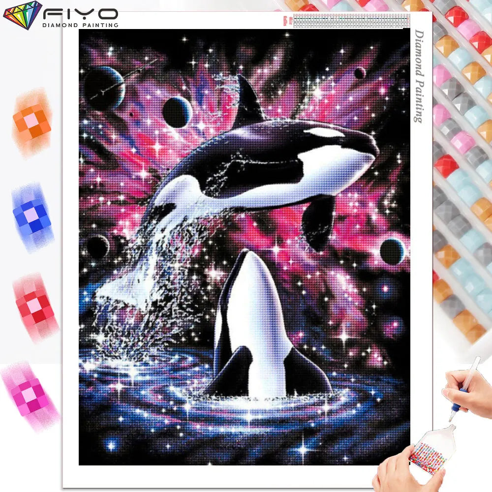 Diamond Painting Animal Dolphin Picture Diamond Mosaic Universe 5D DIY Embroidery Art Cross Stitch Kit Home Decor