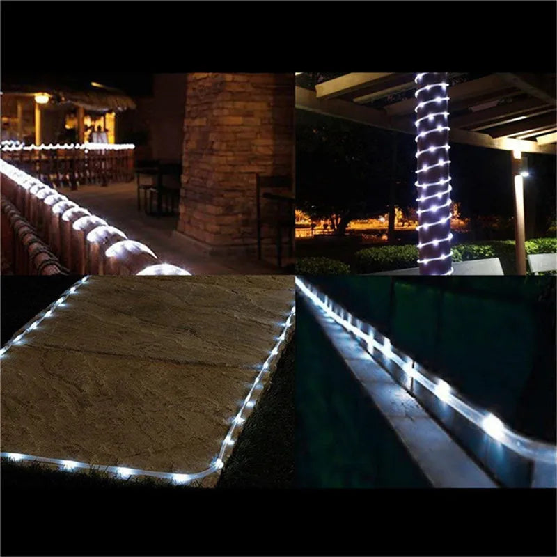 Garland LED Tube Rope Fairy Lights Waterproof Garland Battery Operated 150 LEDs For Indoor Outdoor Christmas Decoration