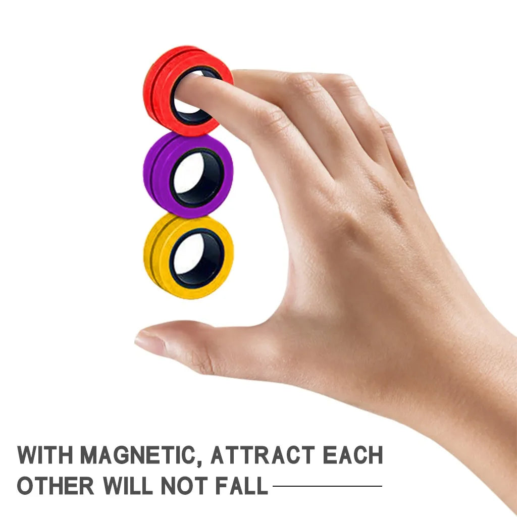 3Pcs Fidget Toys Anti-stress Funny Fidget Spinner Magnetic Bracelet Ring