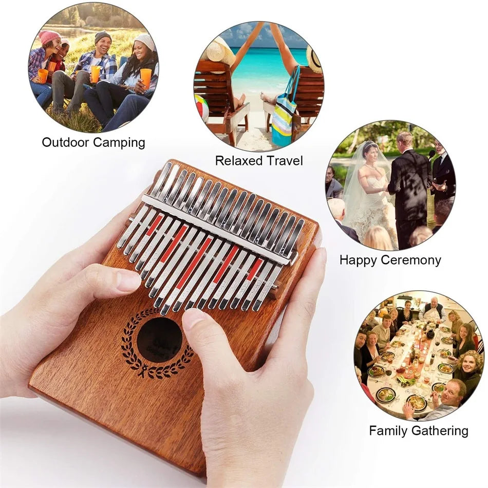 17 Keys Kalimba Thumb Piano Keyboard Personal Musical Instrument With Accessories For Performance Great Present Christmas Gift