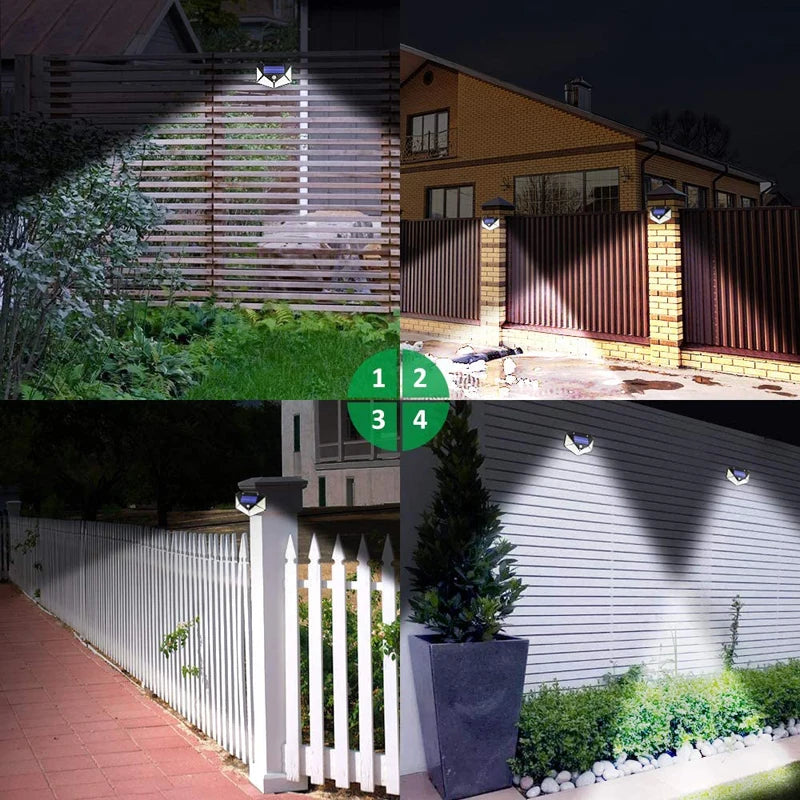 100 LED Solar Wall Lights Outdoor Street Waterproof PIP Motion Sensor Solar Powered Lamp For Garden Patio Yard