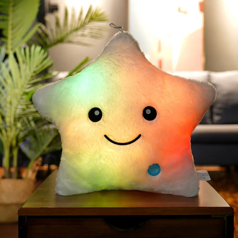 1pc 40CM Luminous Star Pillow Led Light Pillow Plush Pillow Hot Sale Toys Colorful Stars Kids Toys Birthday Gifts For Kids