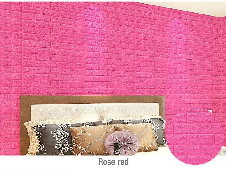 4pcs/12 pieces 3D Brick Wall Stickers DIY Decor Self-Adhesive Waterproof Wallpaper For Kid Room Bedroom 3D Wall Sticker 3D panel