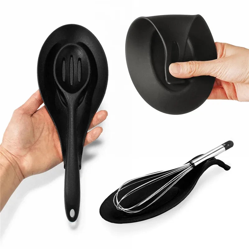 Kitchen Cooking Tools Silicone Spoon Fork Mat Shelf Spoon Rests Pot Clips Holder Organizer Pad Storage Heat Resistant Home Tools