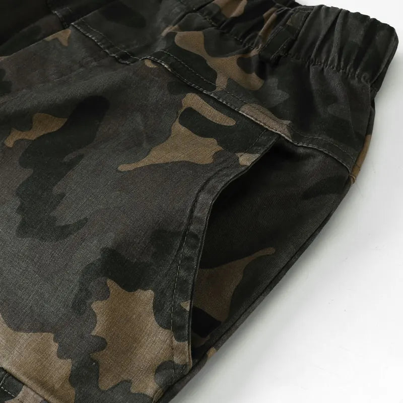 Children Boys Camo Cargo Trousers Casual Clothes Pants Military Army Combat Camouflage Jeans Jogger Sweatpants Bottoms