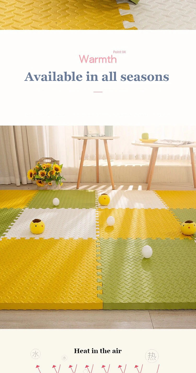 1cm Thick Foam Mats for Kids Children Foam Floor Mat Children's Stitching Crawling Climbing Home Bedroom Living Room Tatami Play Mat 4Pcs