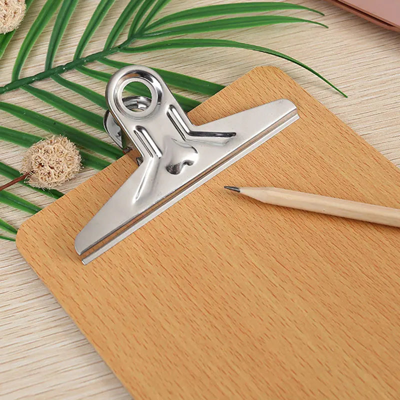 A4 A5 Wooden Clipboard Folder Paper Ticket Bills Document File Clip WordPad Office School Writing Board Clamp Holder Stationery