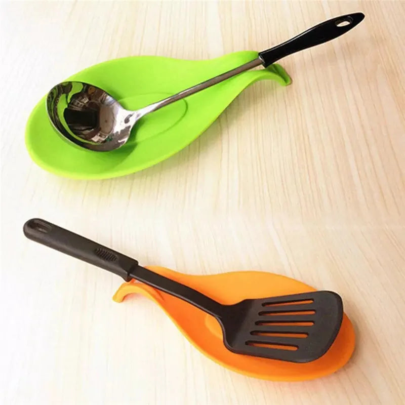 Kitchen Cooking Tools Silicone Spoon Fork Mat Shelf Spoon Rests Pot Clips Holder Organizer Pad Storage Heat Resistant Home Tools