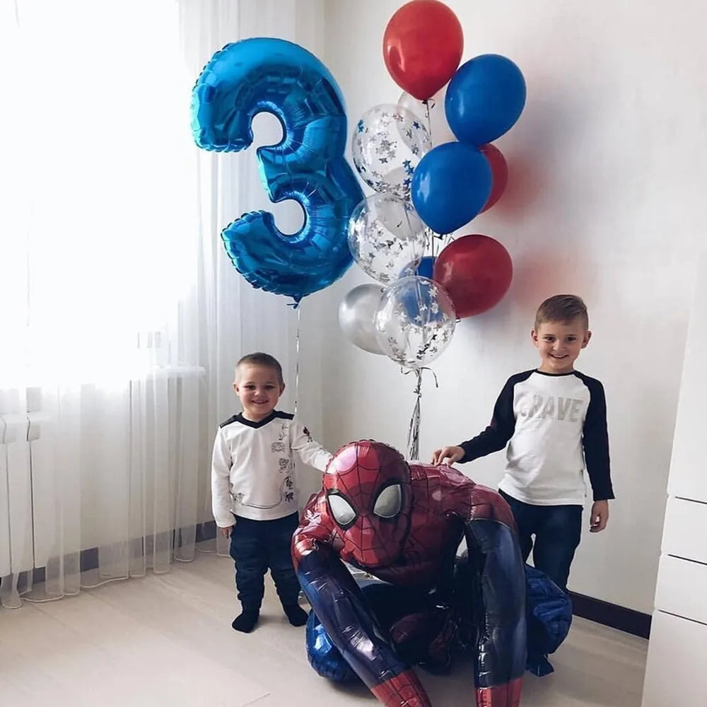 Big 3D Spiderman Iron Man Hero Aluminum Foil Balloons Birthday Party Decorations Kids Cartoon Baby Shower Supplies