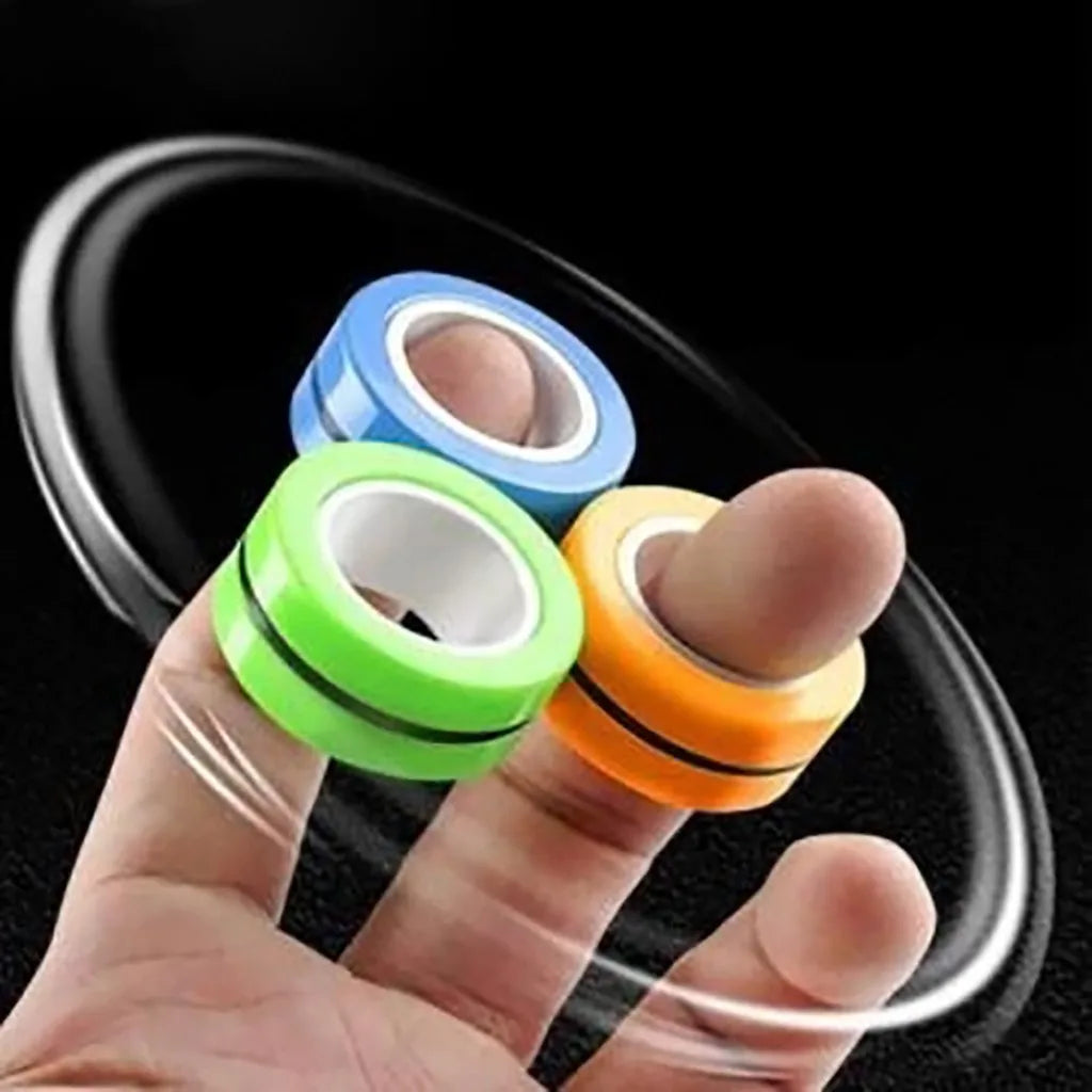 3Pcs Fidget Toys Anti-stress Funny Fidget Spinner Magnetic Bracelet Ring