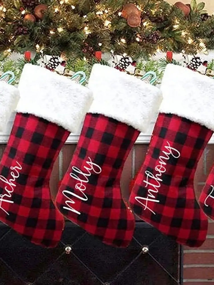 Personalized Holiday Stocking Name Stockings Customized Christmas Gift Kids Gift Family Home Decor Xmas Gift