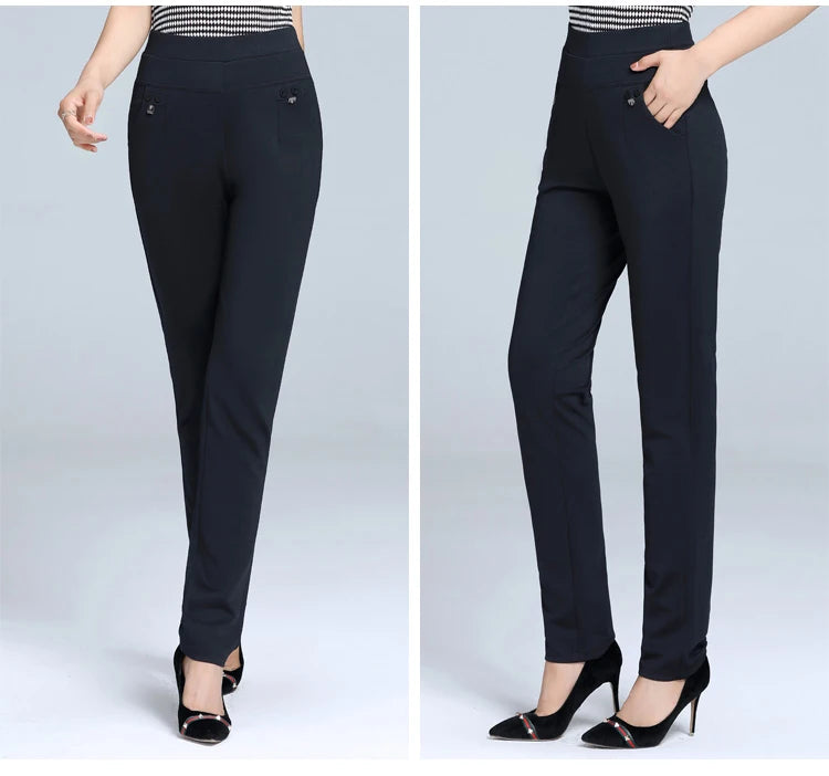 Women Pants Straight Pants Slim Casual Female Stretch Trousers black fashion Jeans office Trousers  joggers