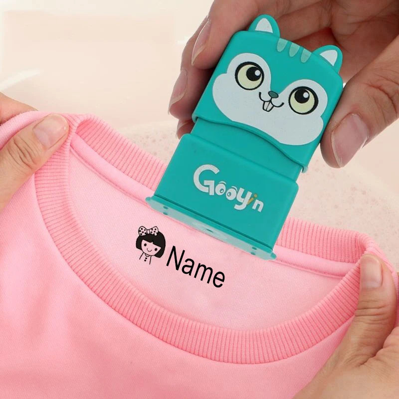 Customized Name Stamp Paints Personal Student Child Baby Engraved Waterproof Non-fading Kindergarten Cartoon Clothing Name Seal