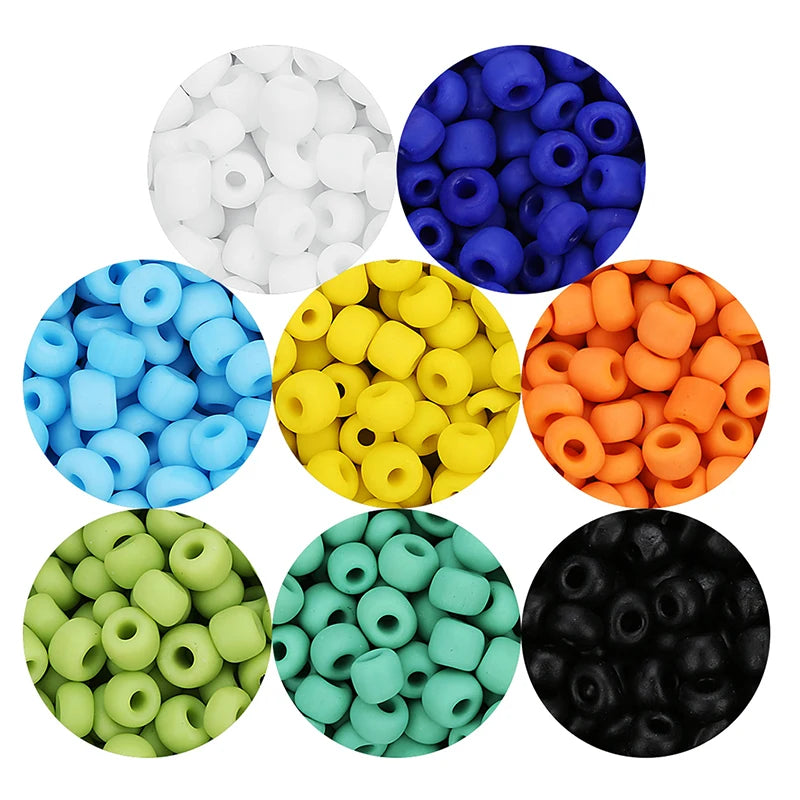 500pcs/Lot 4mm Matte Pure Color Czech Glass Seed Beads For Jewelry Making Loose Beads DIY Bracelet For Kids