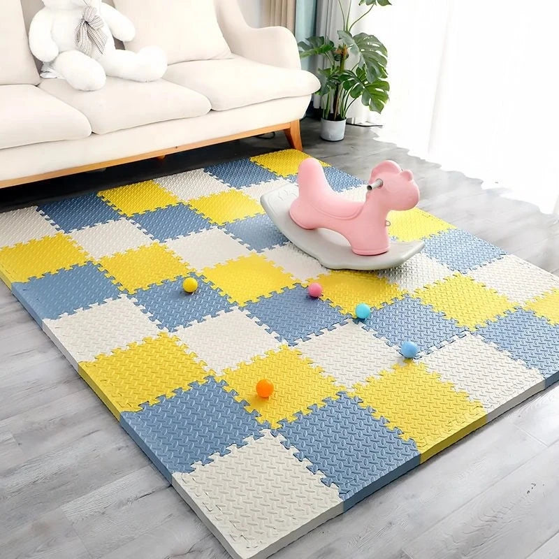 1cm Thick Foam Mats for Kids Children Foam Floor Mat Children's Stitching Crawling Climbing Home Bedroom Living Room Tatami Play Mat 4Pcs