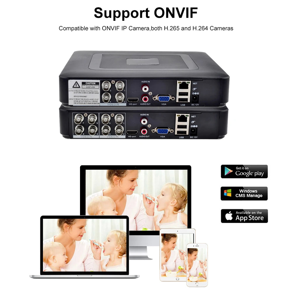 Gadinan Hybrid 4CH 8CH AHD 5MP Mini DVR H.265X XVR Video Recorder for Analog AHD Camera Camera HDMI Surveillance DVR