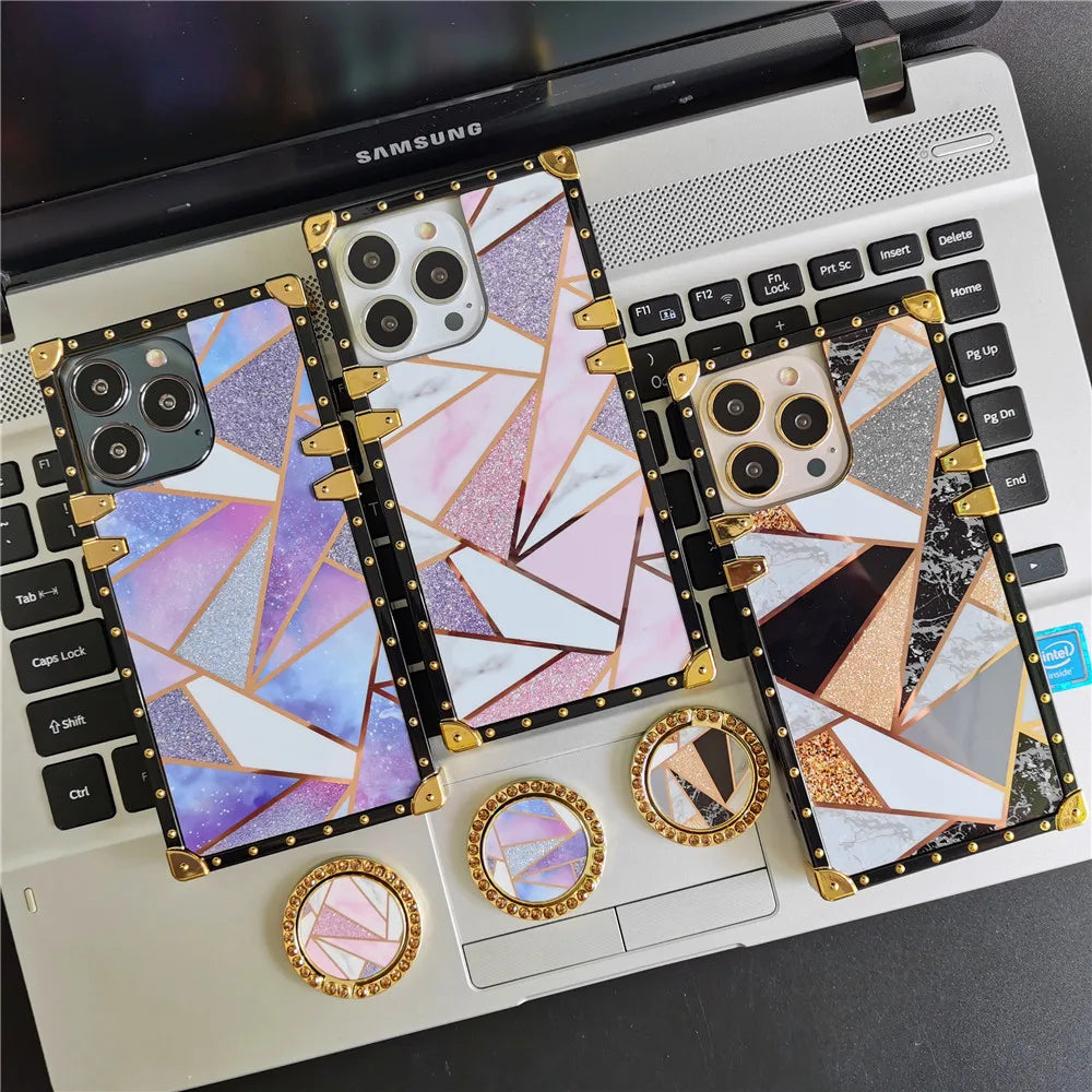 Luxury Shinning Gold Splicing Woman Cover Phone Case for Samsung Galaxy A15 A25 A35 A55 A54 A14 A52 A72 A34 A32 A13 A53 A33 A23