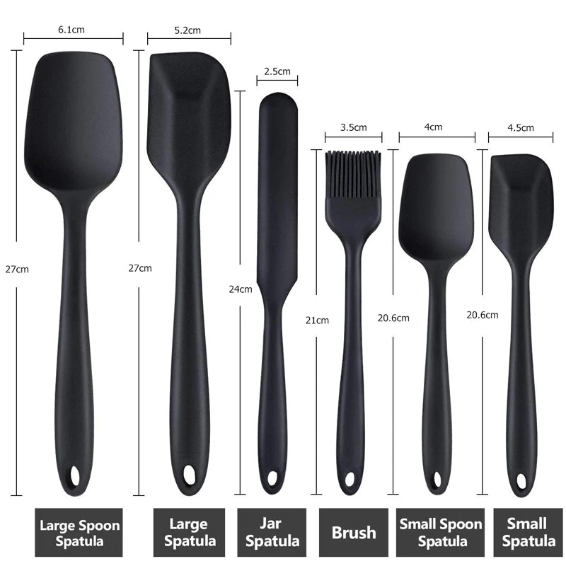 6 Piece Silicone Spatula Set Non-Stick Heat-Resistant Spatulas Turner for Cooking Baking Mixing Baking Tools KC0320