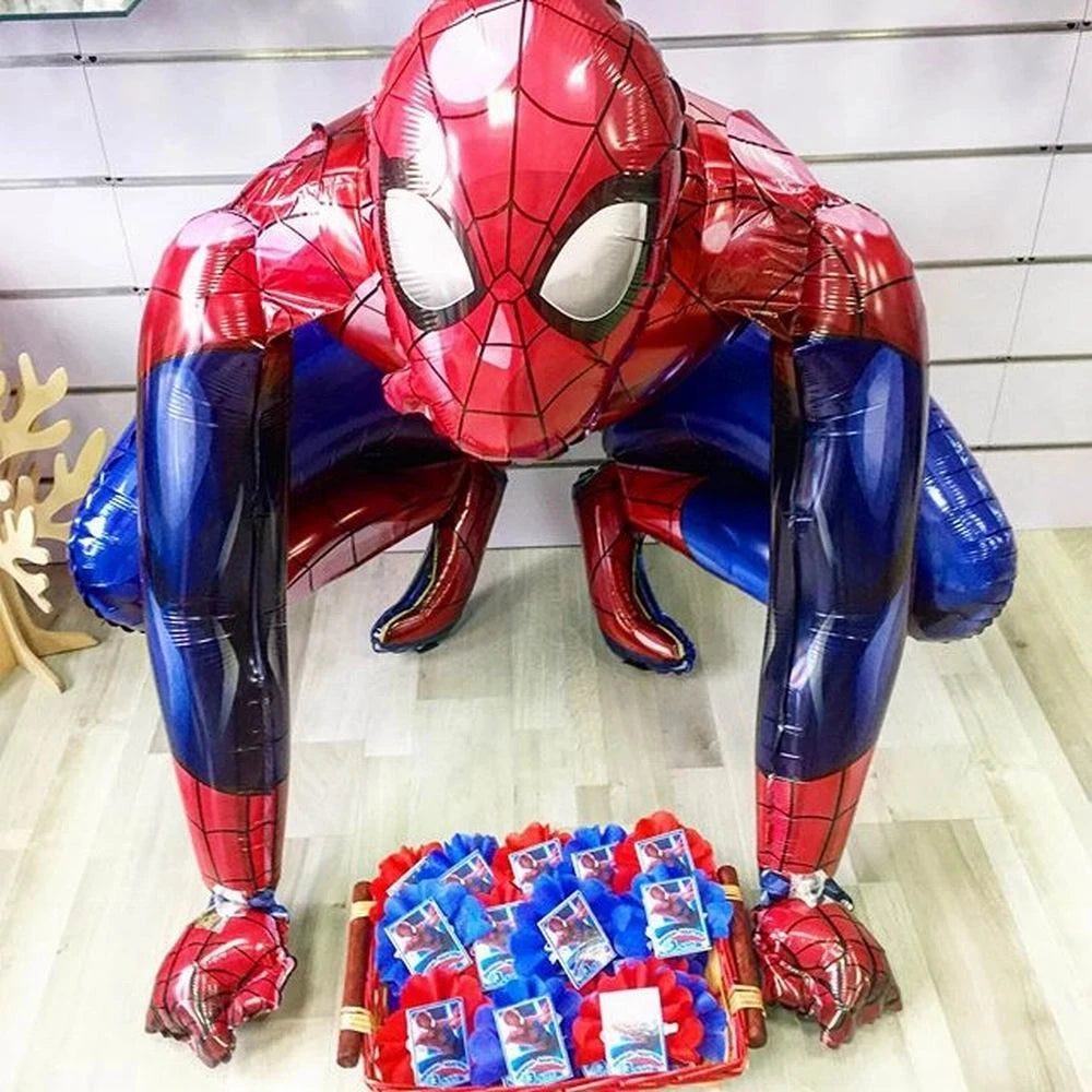 Big 3D Spiderman Iron Man Hero Aluminum Foil Balloons Birthday Party Decorations Kids Cartoon Baby Shower Supplies