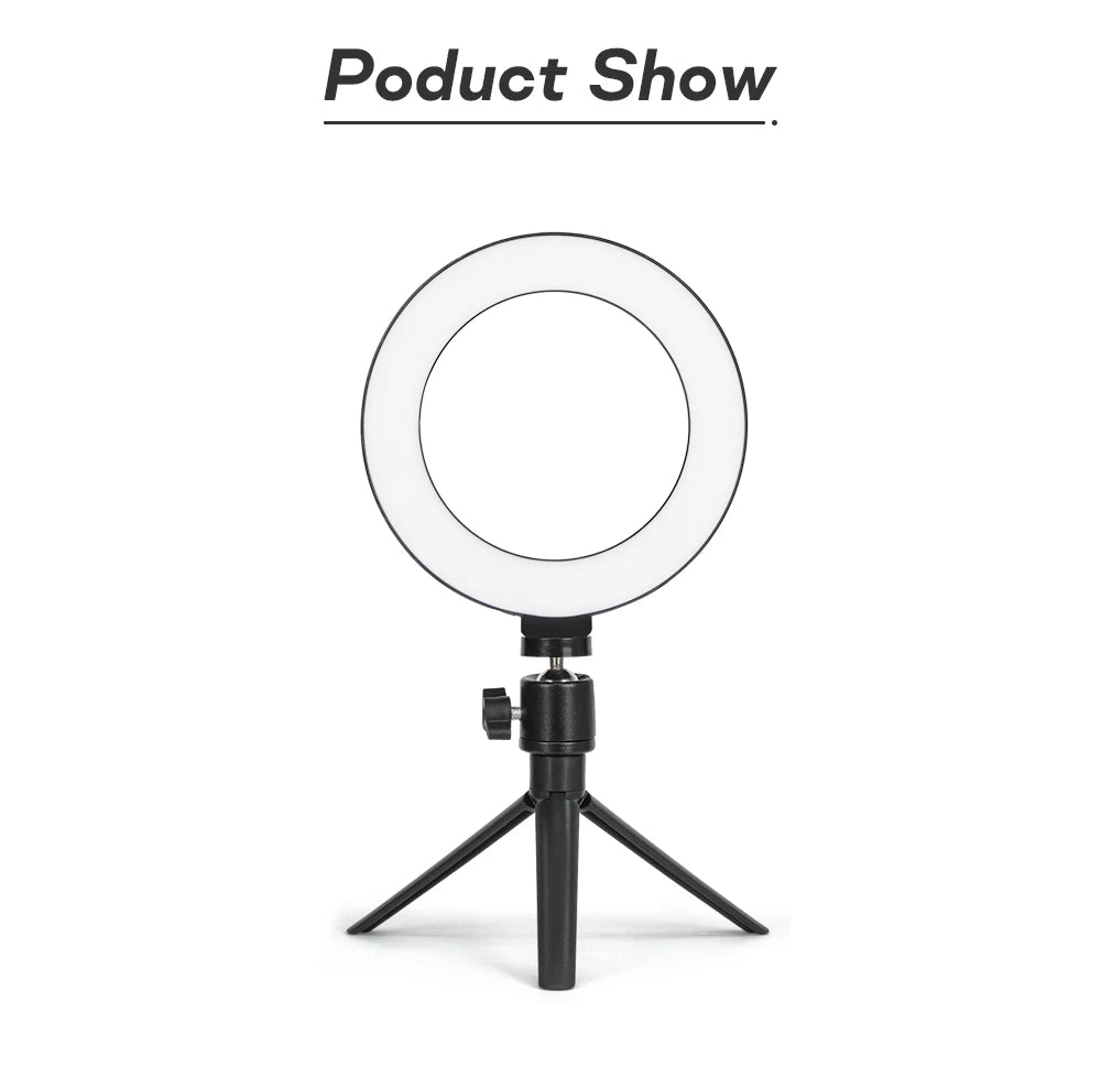 Tripod With LED Ring Light For Phone Tripod Camera Stand Selfie Photography Light LED Lamp Color Photo Studio For YouTube Live