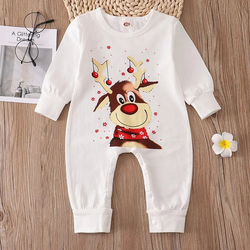 Christmas Family Pajamas Set Adult Kid Sleepwear 2PCS Family Pyjamas Sets Deer Tops +Pants Xmas Family Matching Clothes