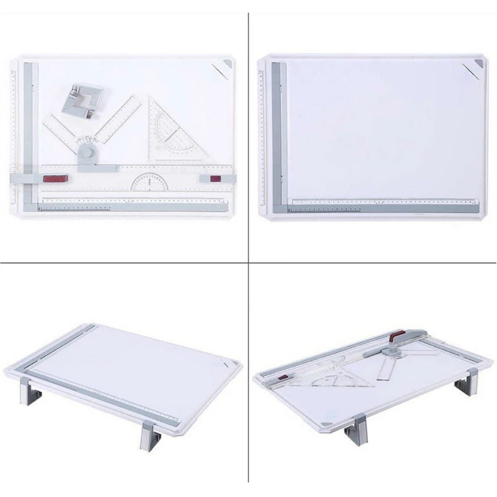 Portable Durable Drawing Board A3 Adjustable Angle Drafting Tables Parallel Rulers Corner Clips Designer Measuring Tool Set