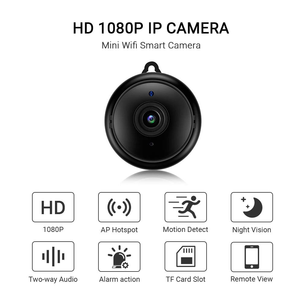 Mini Wifi IP Camera HD 1080P Wireless Indoor Camera Nightvision Two Way Audio Motion Detection Baby Monitor V380