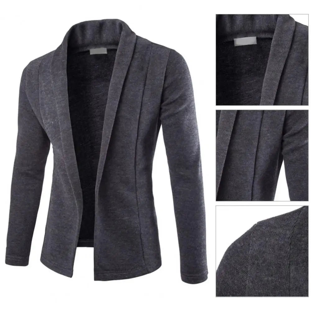 Business Jacket Cardigan Fashion All-matched Lapel Cardigan Jacket Coat Casual Cardigan Business Sweater