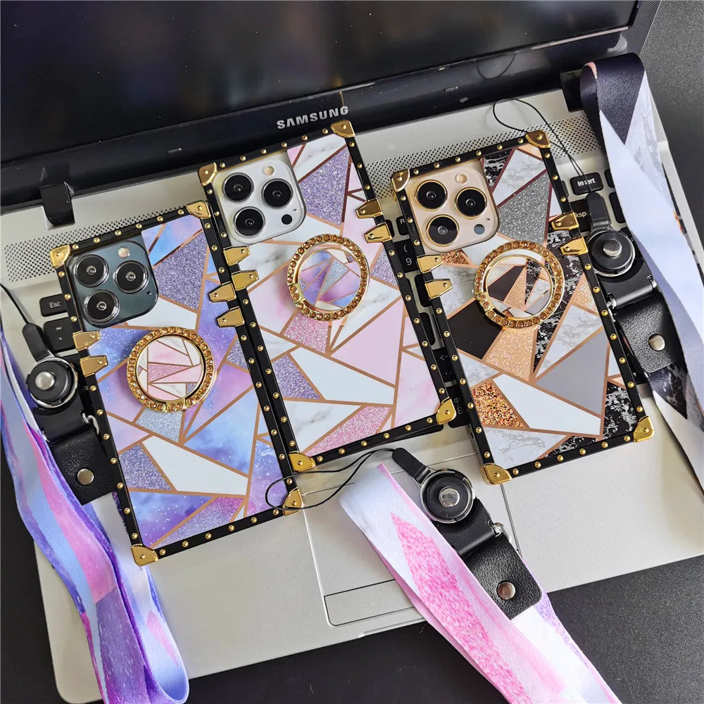 Gold Splicing Woman Cover Phone Case for Samsung Galaxy A15 A25 A35 A55 A54 A14 A52 A72 A34 A32 A13 A53 A33 A23