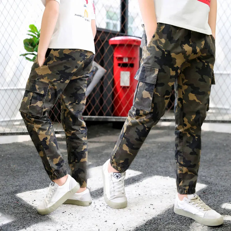 Children Boys Camo Cargo Trousers Casual Clothes Pants Military Army Combat Camouflage Jeans Jogger Sweatpants Bottoms