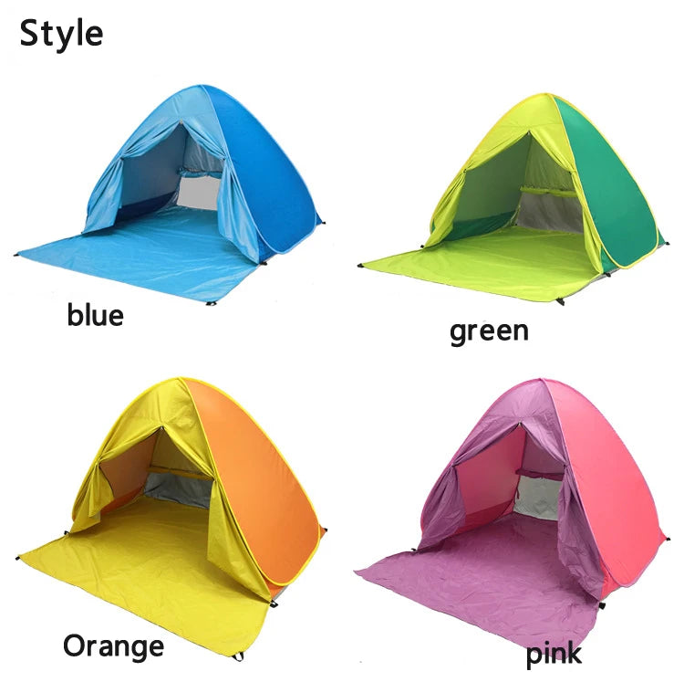 Beach Tent 165*150*110cm Pop-up Automatic Opening Anti-ultraviolet Full Shade Tent Family Ultralight Folding Tent Travel Camping