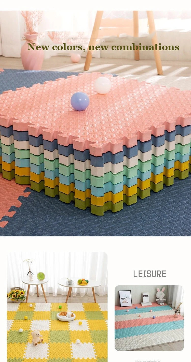 1cm Thick Foam Mats for Kids Children Foam Floor Mat Children's Stitching Crawling Climbing Home Bedroom Living Room Tatami Play Mat 4Pcs