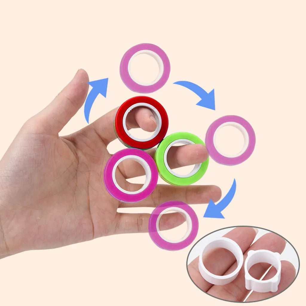 3Pcs Fidget Toys Anti-stress Funny Fidget Spinner Magnetic Bracelet Ring