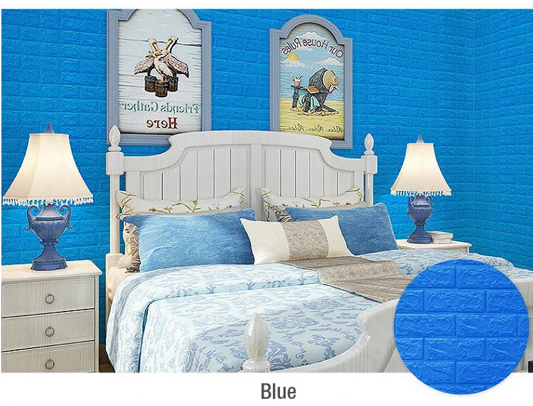 4pcs/12 pieces 3D Brick Wall Stickers DIY Decor Self-Adhesive Waterproof Wallpaper For Kid Room Bedroom 3D Wall Sticker 3D panel