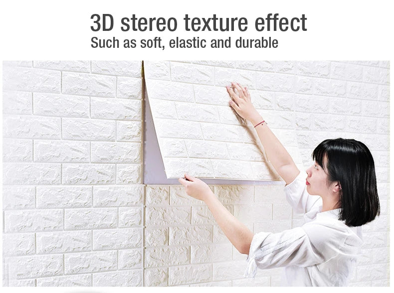 4pcs/12 pieces 3D Brick Wall Stickers DIY Decor Self-Adhesive Waterproof Wallpaper For Kid Room Bedroom 3D Wall Sticker 3D panel