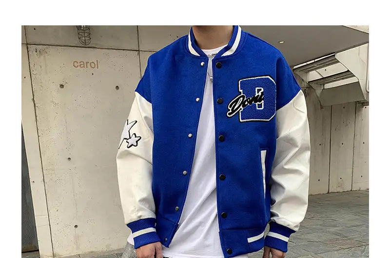 Embroidered jacket for men's Y2K street hip-hop retro baseball uniform