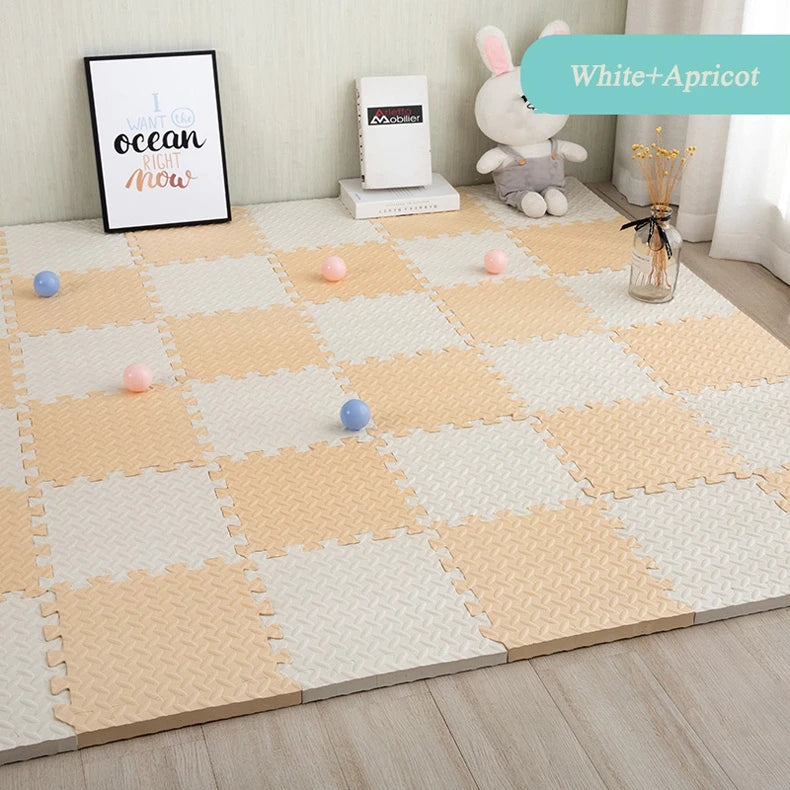 1cm Thick Foam Mats for Kids Children Foam Floor Mat Children's Stitching Crawling Climbing Home Bedroom Living Room Tatami Play Mat 4Pcs