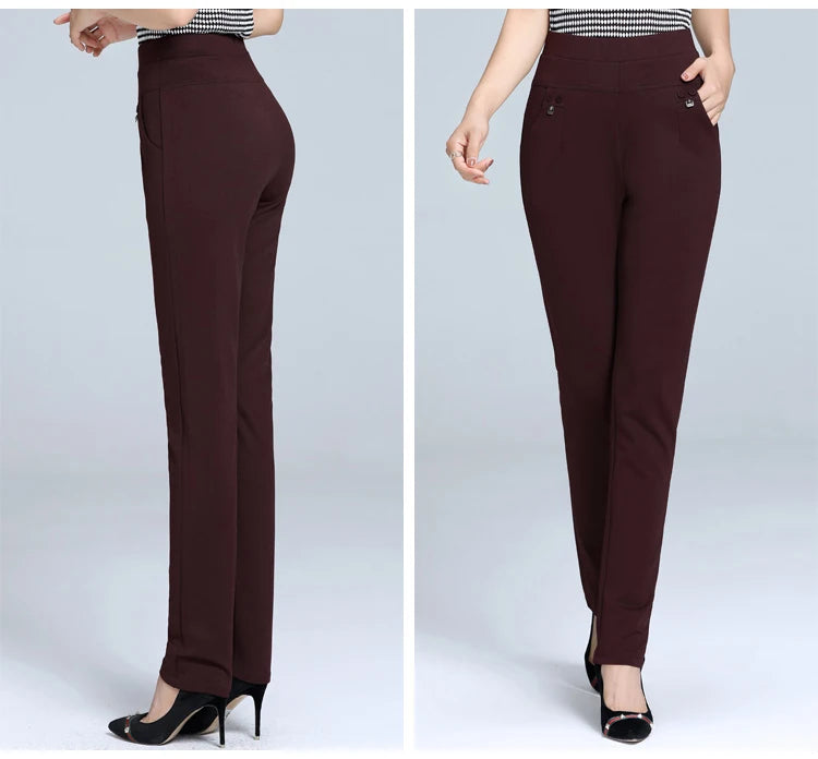 Women Pants Straight Pants Slim Casual Female Stretch Trousers black fashion Jeans office Trousers  joggers