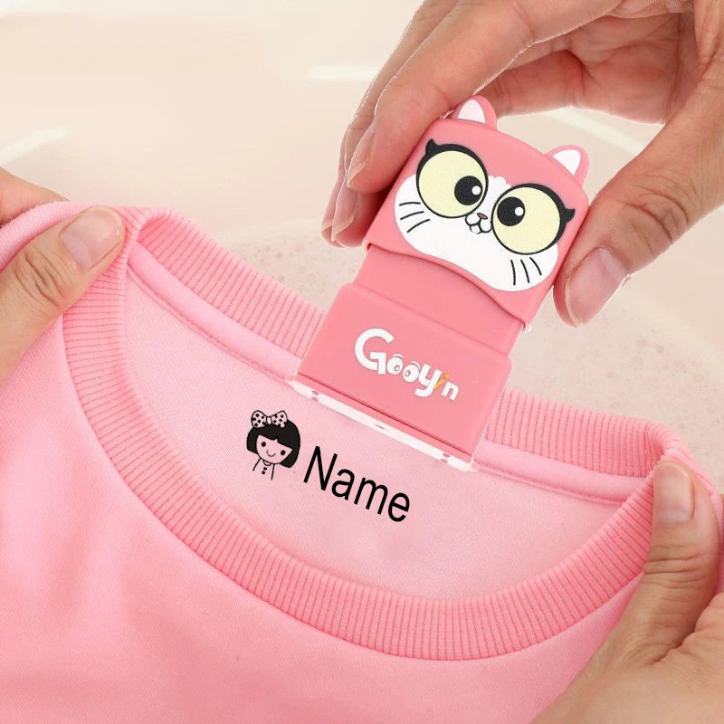 Customized Name Stamp Paints Personal Student Child Baby Engraved Waterproof Non-fading Kindergarten Cartoon Clothing Name Seal