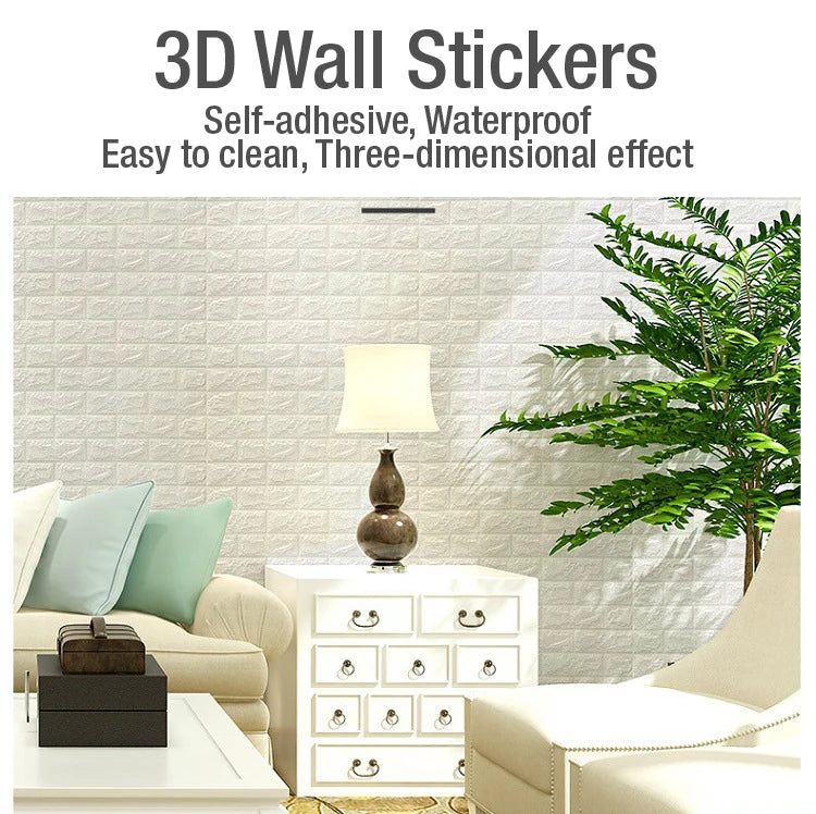 4pcs/12 pieces 3D Brick Wall Stickers DIY Decor Self-Adhesive Waterproof Wallpaper For Kid Room Bedroom 3D Wall Sticker 3D panel