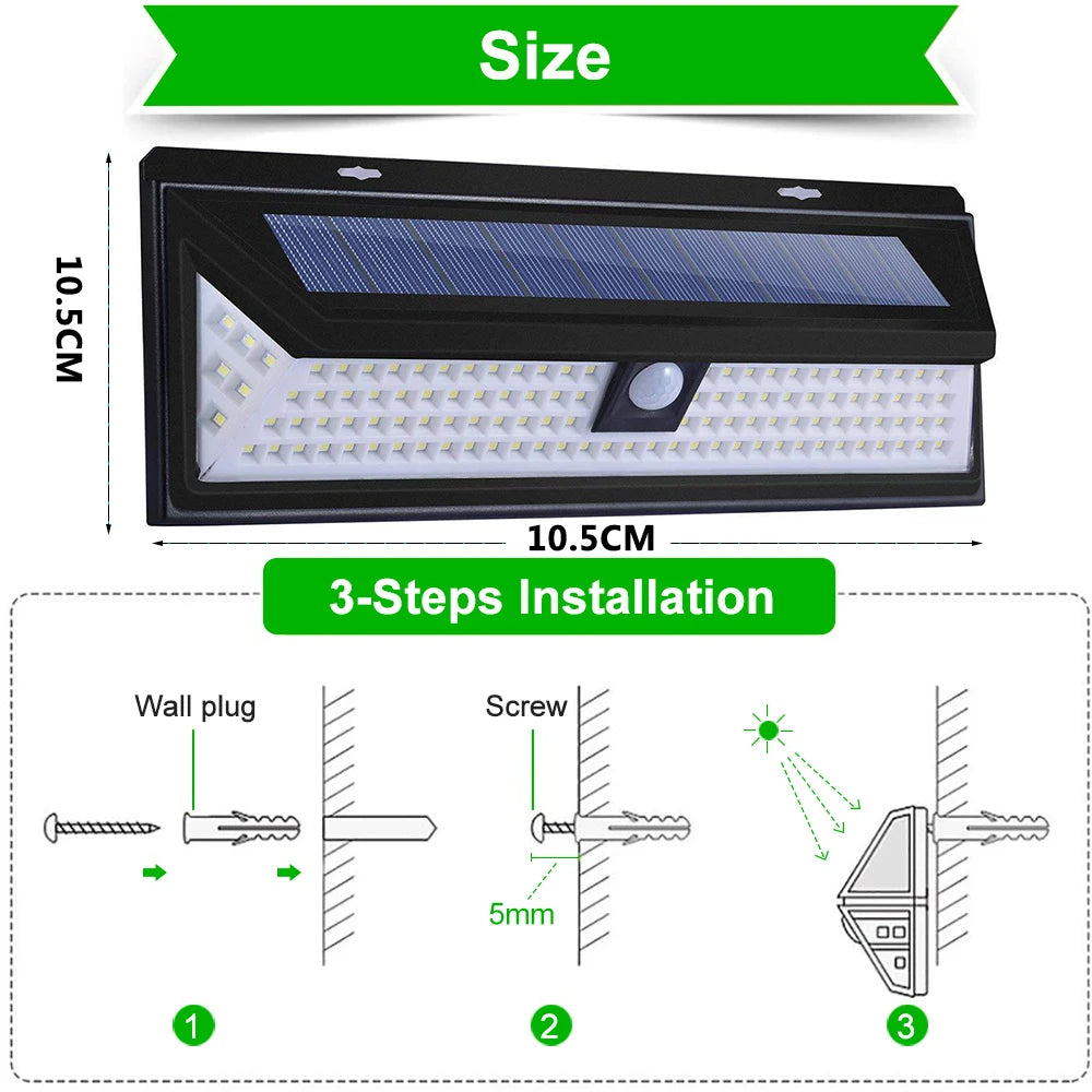 Remote Control Solar Light Outdoor Wall Lamp Motion Sensor Street Light Led Built in Battery Powered Sunlight Waterproof IP67