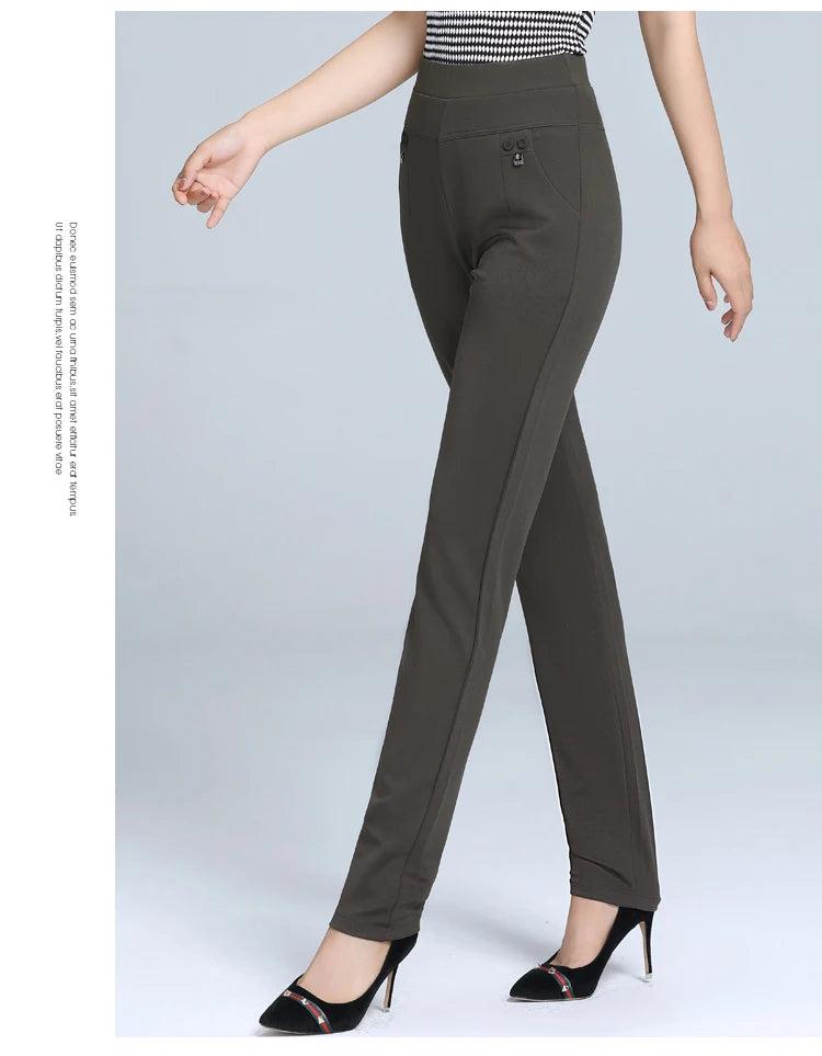 Women Pants Straight Pants Slim Casual Female Stretch Trousers black fashion Jeans office Trousers  joggers