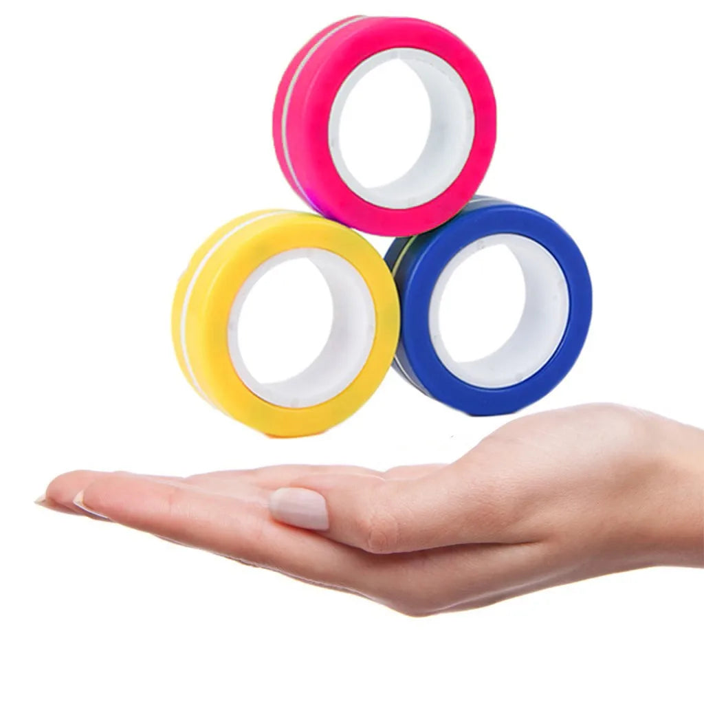 3Pcs Fidget Toys Anti-stress Funny Fidget Spinner Magnetic Bracelet Ring