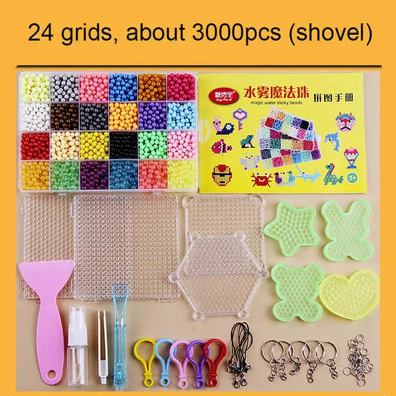 6000pcs 24 colors Refill Beads puzzle Crystal DIY water spray beads set ball games 3D handmade magic toys for children Toy