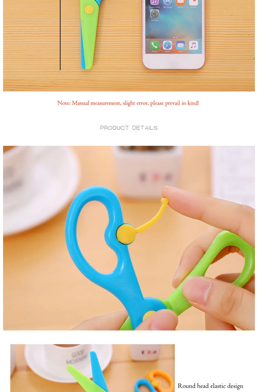 Plastic Safety Scissors Kindergarten DIY Paper Cutting Mini Art Scissors