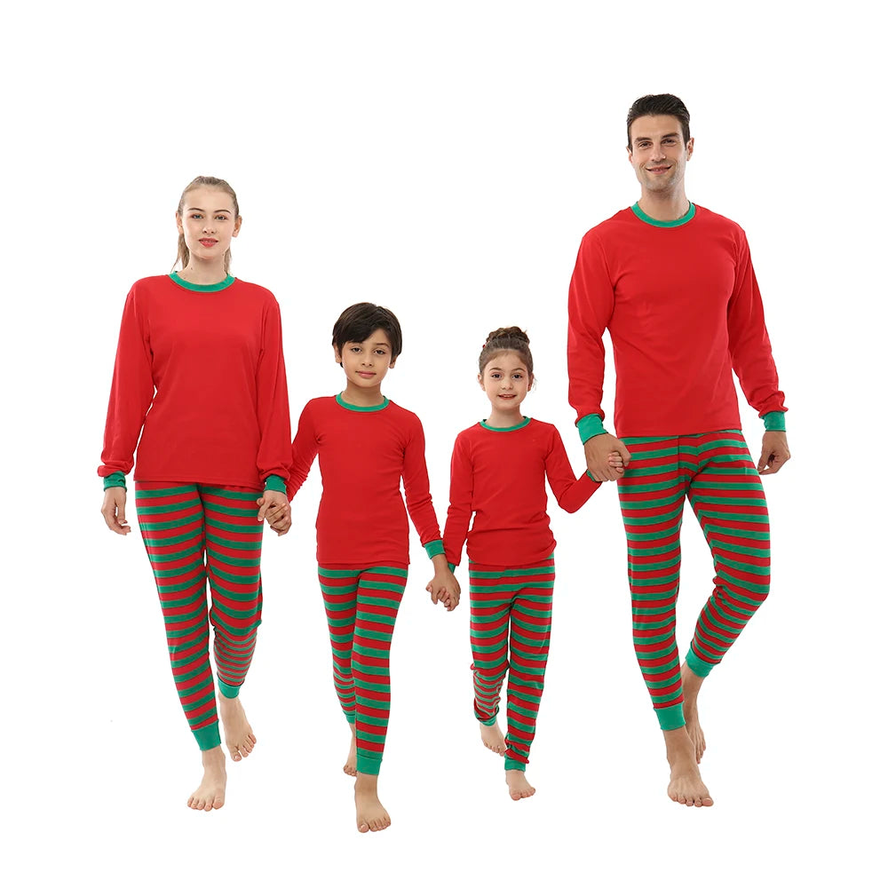 Family Christmas Pajamas Sets Children's Sleepwear Mother Father Kids Family Look Couples Pajamas