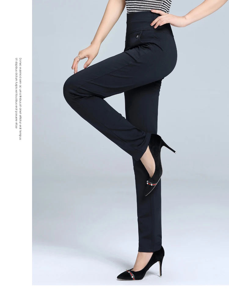 Women Pants Straight Pants Slim Casual Female Stretch Trousers black fashion Jeans office Trousers  joggers