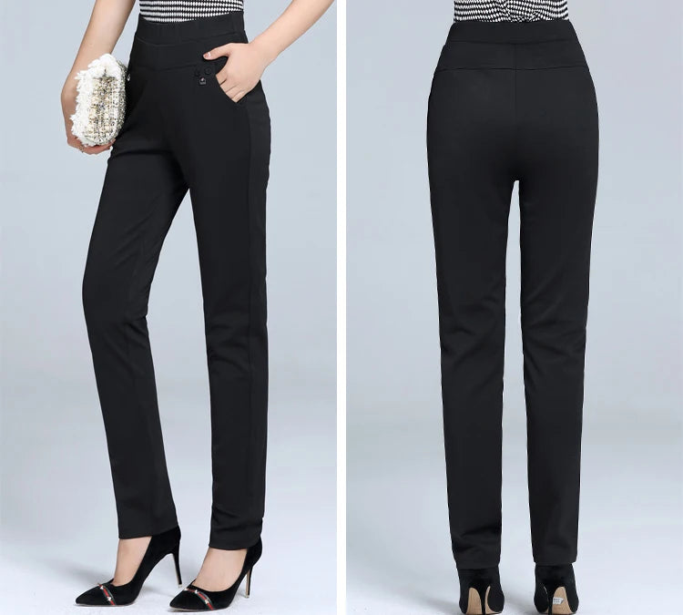 Women Pants Straight Pants Slim Casual Female Stretch Trousers black fashion Jeans office Trousers  joggers