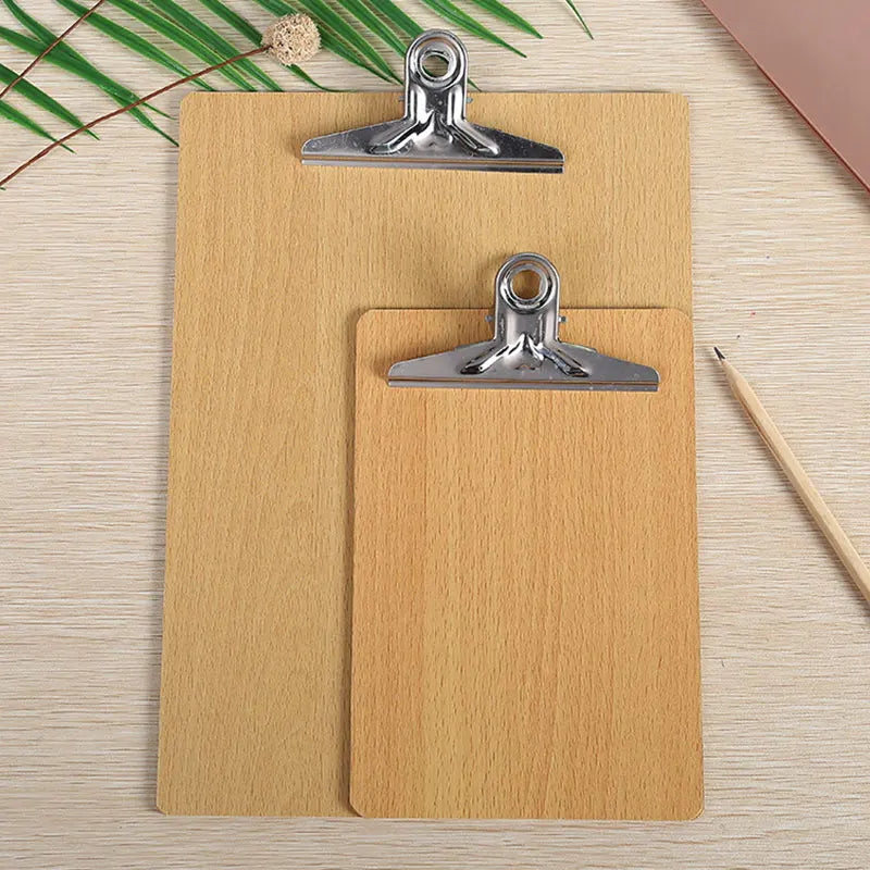 A4 A5 Wooden Clipboard Folder Paper Ticket Bills Document File Clip WordPad Office School Writing Board Clamp Holder Stationery